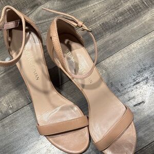 Stuart Weitzman Nude Ankle Strap Heels